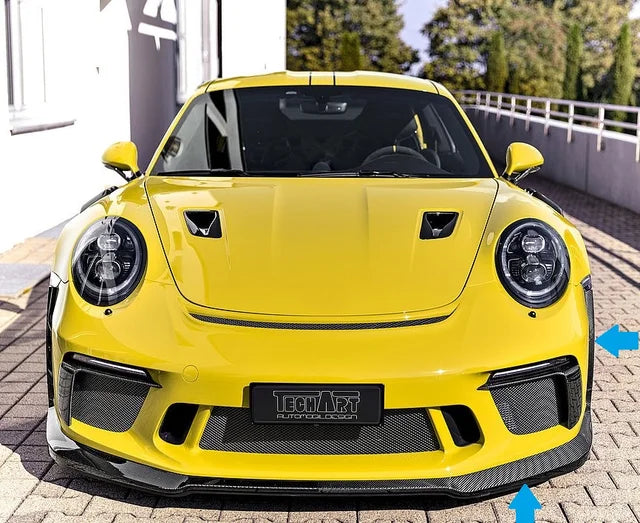 Spoiler delantero TechArt con extensiones de salpicadera – 991.2 GT3 RS – Carbono visible acabado brillante