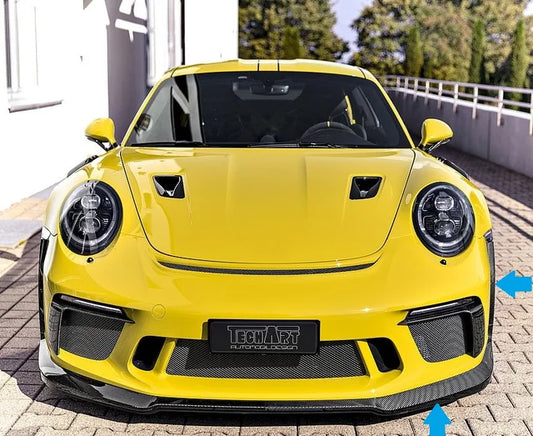 Spoiler delantero TechArt con extensiones de salpicadera – 991.2 GT3 RS – Carbono visible acabado brillante