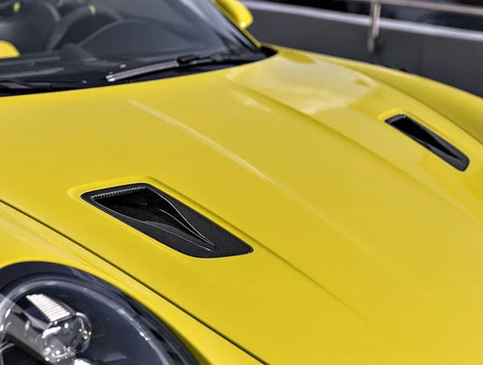 Set de ductos NACA para cofre TechArt – 991.2 GT2 RS / 991.2 GT3 RS – Carbono visible acabado brillante