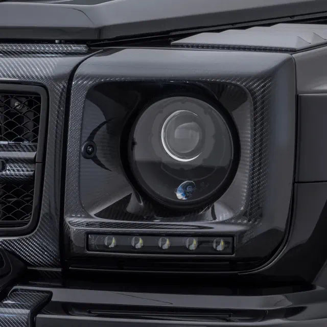 Cubiertas de faros BRABUS en carbono mate – Clase G W463