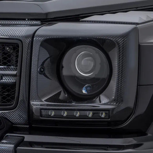 Cubiertas de faros BRABUS en carbono mate – Clase G W463